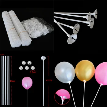 100 adet Beyaz PVC Balonlar Tutucu Sopa Klip Lateks sopa balonlar Doğum Günü Düğün Parti Malzemeleri Çocuklar Parti Dekorasyon