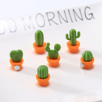 6 adet 3D Buzdolabı Mıknatısları Etli Bitki Mesaj Panosu Sticker Sevimli Düğme Kaktüs Dekorasyon Gadget Buzdolabı Mıknatısı Mutfak
