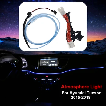Araba LED Gösterge Paneli Paneli Trim atmosfer ışığı Çerçeve Dekor ışık şeridi Mavi Lamba 12V Hyundai Tucson 2015-2018 İçin
