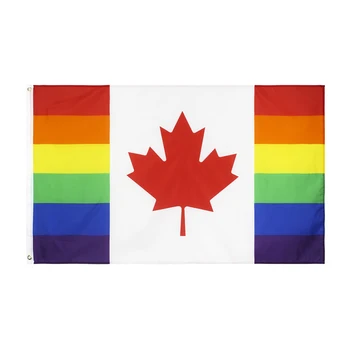 johnin 90x150cm LGBTQIA LGBT gökkuşağı kanada eşcinsel gurur kanada bayrağı