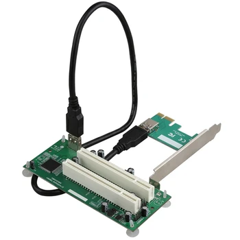 Masaüstü PCI-Express PCI-E PCI Adaptör Kartı Pcıe Çift Pcı Yuvası Genişletme Kartı USB 3.0 Eklenti Kartı Dönüştürücü