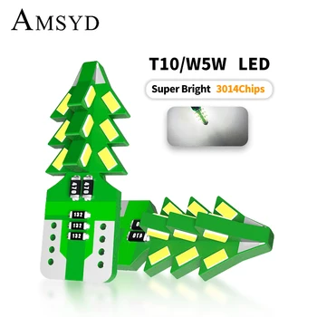 Noel Ağacı için 10 ADET Canbus W5W T10 LED Ampuller Araba İç Park Sinyal Lambası kubbe ışık park lambası, 3014 12V