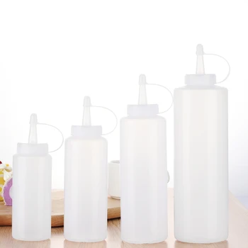 Plastik Çeşni sıkılabilir şişeler Salata Sosu Dağıtıcı Ketçap Hardal Mayo Sıcak Soslar Zeytinyağı Şişeleri Mutfak Gadget