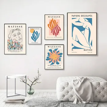 Retro Matisse Poster Ve Baskılar Soyut Çıplak duvar sanatı tuval yağlıboya Renkli Bitki Resmi Oturma Odası Nordic Ev Dekor