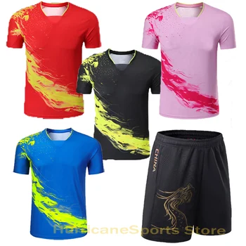 Yeni ÇİN Takımı Masa Tenisi T-shirt Şort Erkek Kadın Çocuk Ping Pong t Shirt Masa tenisi formaları Tenis Spor Gömlek 2022